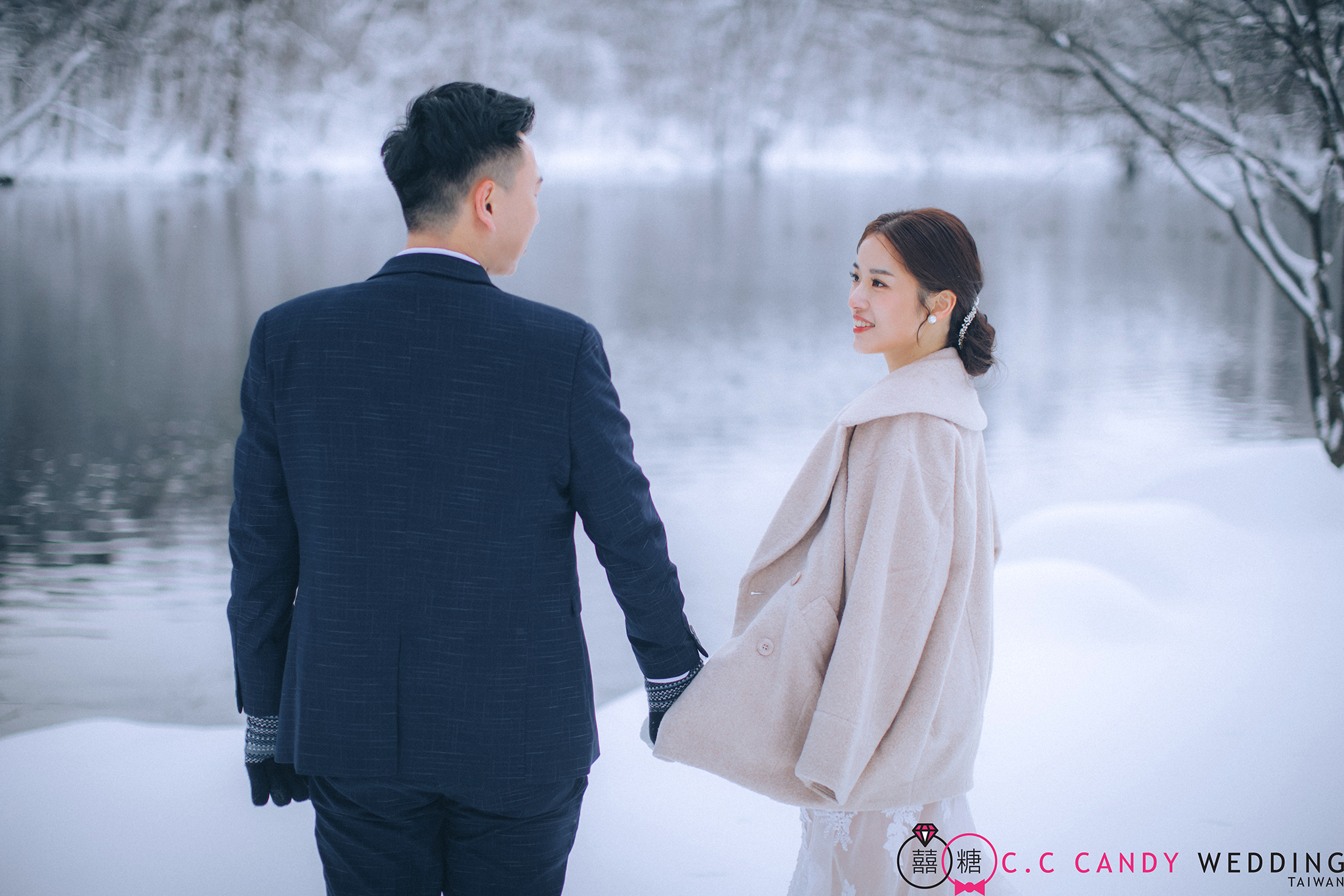 北海道雪地新人合照-浪漫冬季婚紗