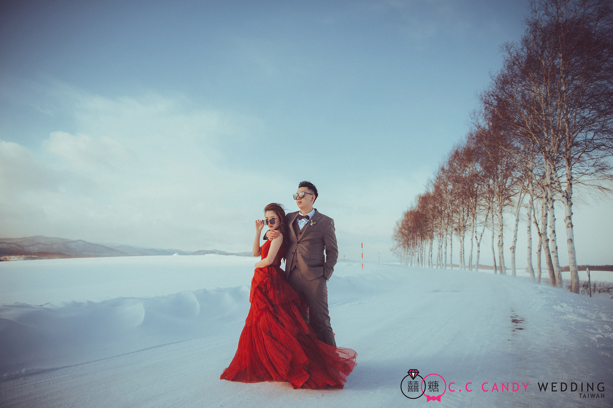 富良野雪原婚紗照-北海道海外婚紗