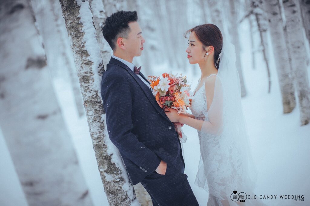 北海道雪景婚紗 白樺林 北海道雪景婚紗 白樺林