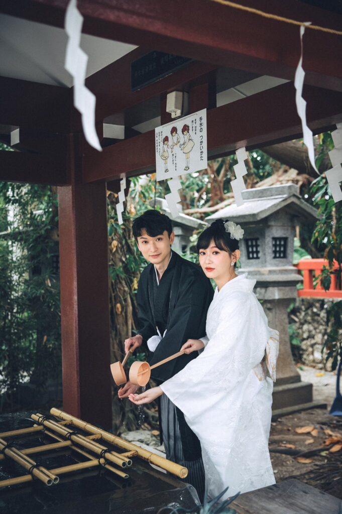 沖繩波上宮和服婚紗 手水舍 沖繩波上宮和服婚紗 手水舍